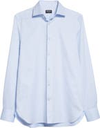 ZEGNA Microstripe Trecapi Cotton Button-Up Shirt