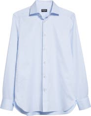 ZEGNA Microstripe Trecapi Cotton Button-Up Shirt