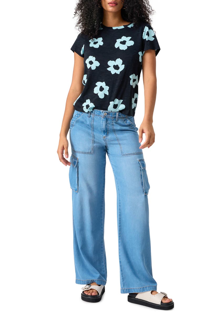 Sanctuary Reissue High Waist Wide Leg Cargo Jeans, Alternate, color, Sun Drench