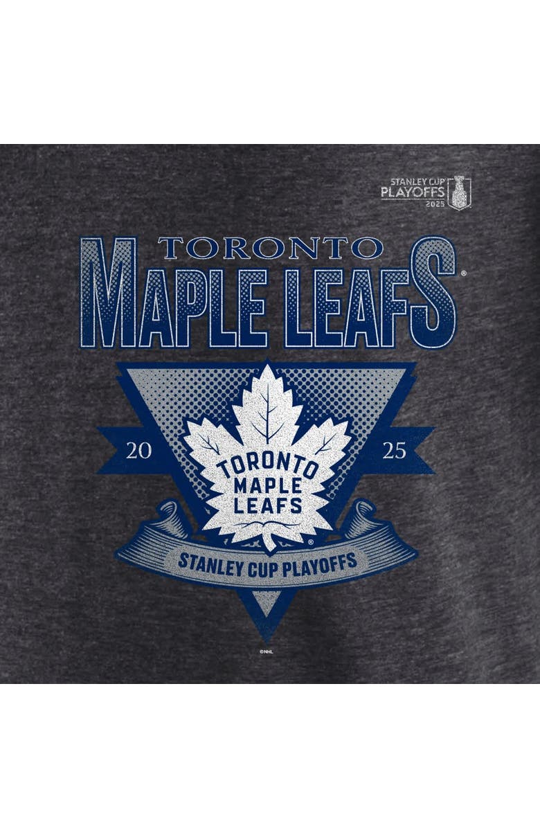 FANATICS Men's Fanatics Heather Charcoal Toronto Maple Leafs 2025 Stanley Cup Playoffs Crossbar Tri-Blend T-Shirt, Alternate, color, 