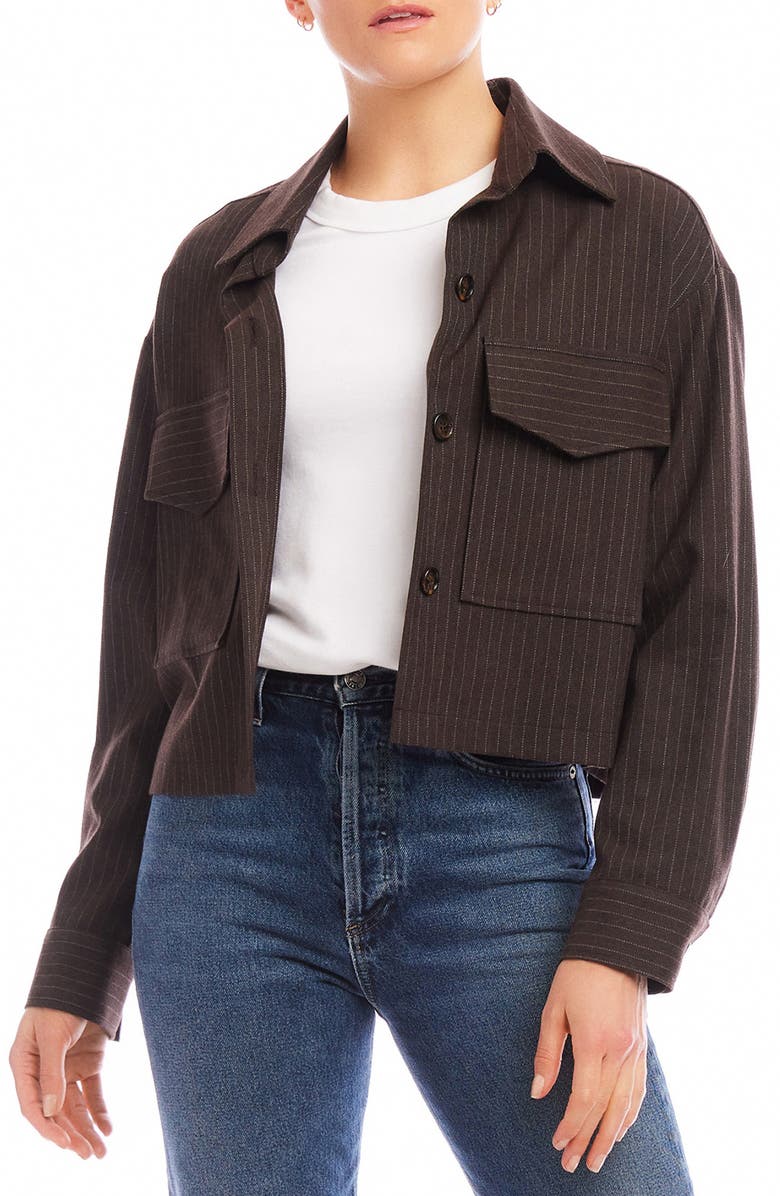 FIFTEEN TWENTY Pinstripe Crop Jacket, Main, color,