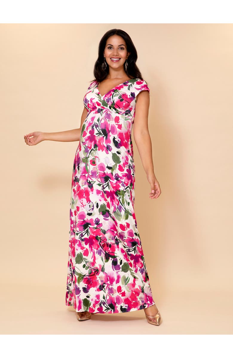 Tiffany Rose Maternity Alana Maternity Maxi Dress, Alternate, color, Fuschia Florals