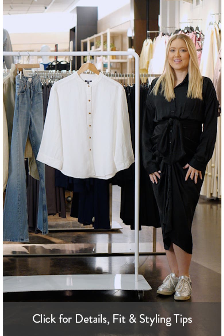 Maggie Oversize Linen Blend Button-Up Shirt video