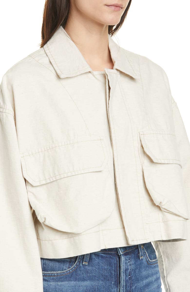 Baum und Pferdgarten Brooklynn Crop Cotton & Linen Jacket, Alternate, color, 