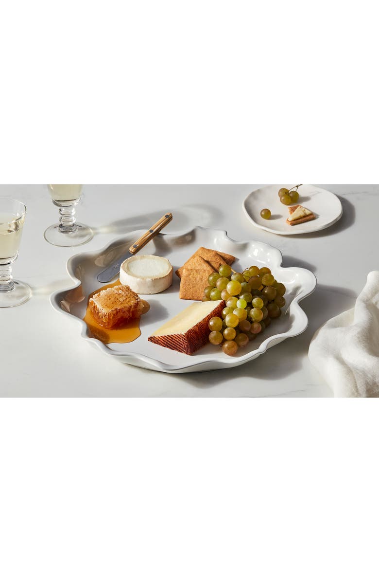 Le Creuset Iris Stoneware Ruffle Platter, Alternate, color, White