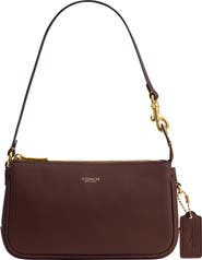 COACH Plaza 18 Natural Grain Leather Shoulder Bag