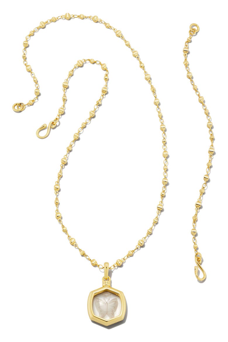 Davie Intaglio Pendant Necklace, Alternate, color, GLD CLEAR GLSS BTFLY