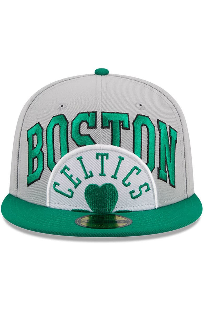 New Era Men's New Era Gray/Kelly Green Boston Celtics Tip-Off Two-Tone 59FIFTY Fitted Hat, Alternate, color, Gray