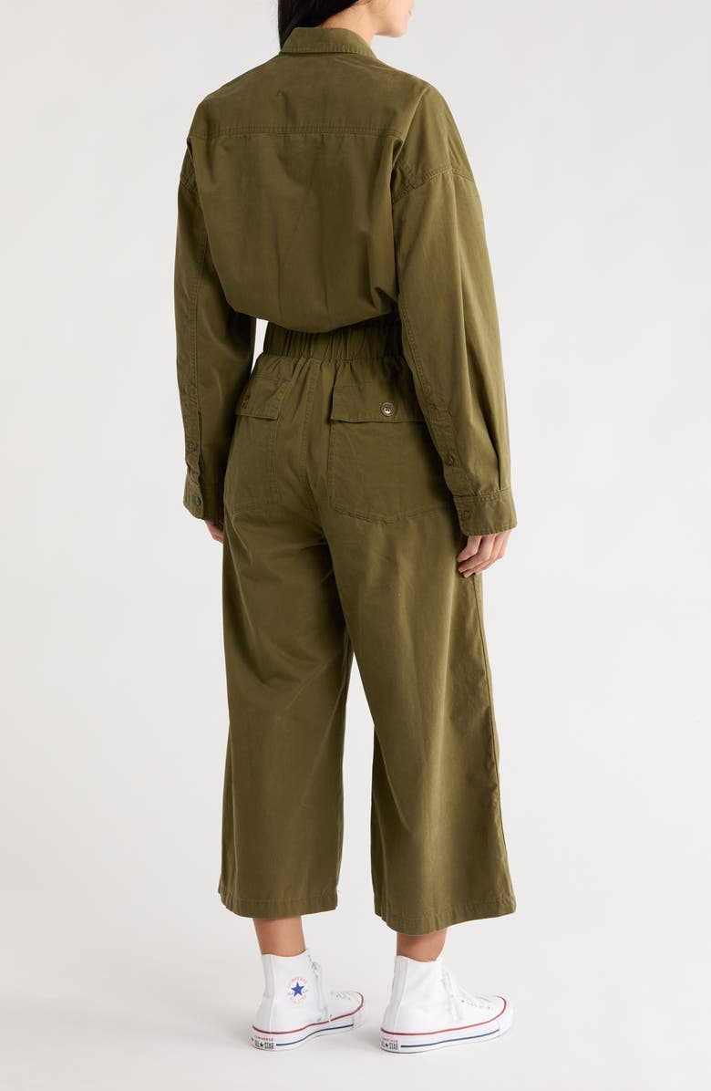 DENIMIST Utility Crop Wide Leg Jumpsuit, Alternate, color, Olive Green