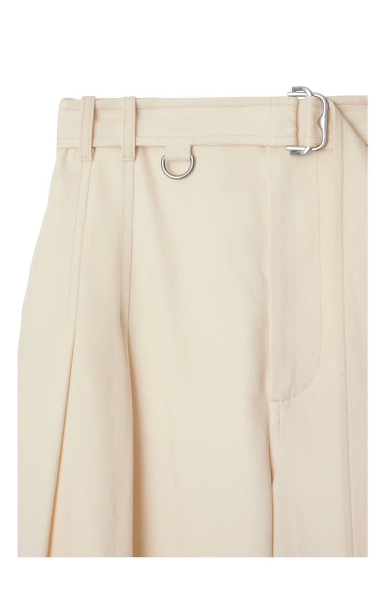 Burberry Gabardine Belted Trousers, Alternate, color, Lunar