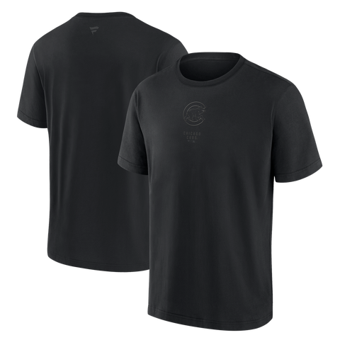 Men's Fanatics Chicago Cubs Black Out Heavyweight T-Shirt