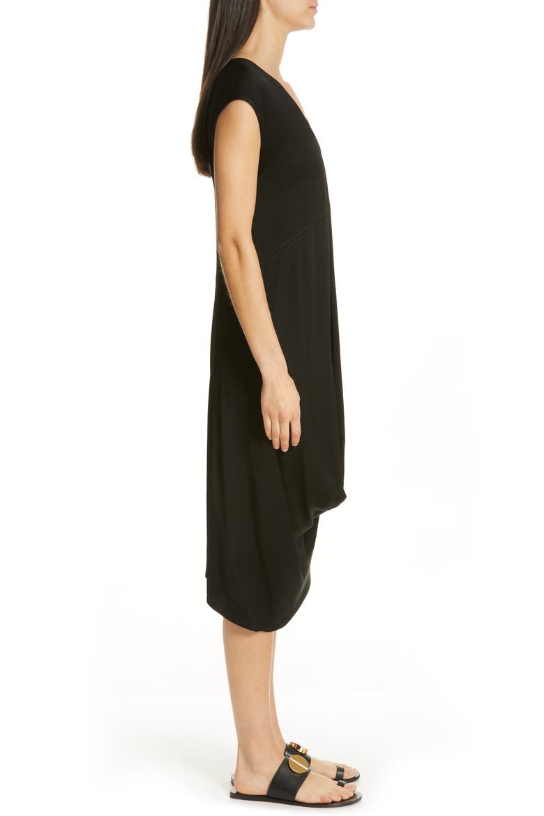 Loop Drape Dress, Alternate, color, BLACK