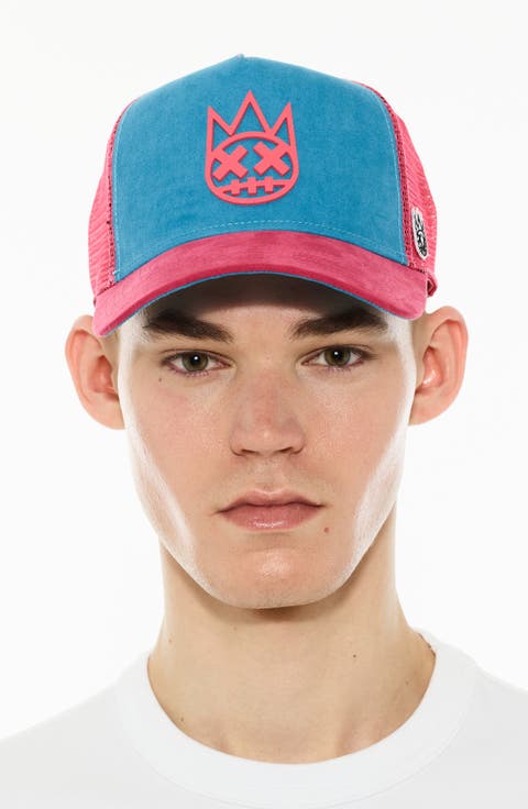 Logo Mesh Back Suede Trucker Hat