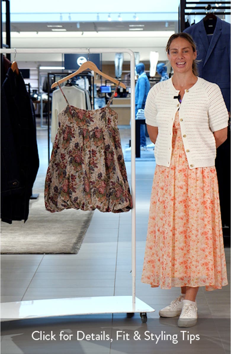 Hallie Floral Brocade Bubble Hem Minidress, sales video thumbnail