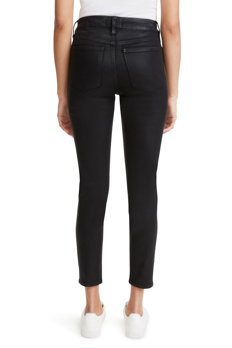 Ankle Skinny Jeans, Alternate, color, BLACK COATED