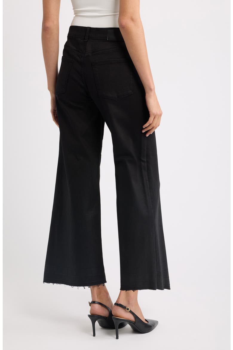 Rafaella Raw Hem Wide Leg Jeans, Alternate, color, BLACK