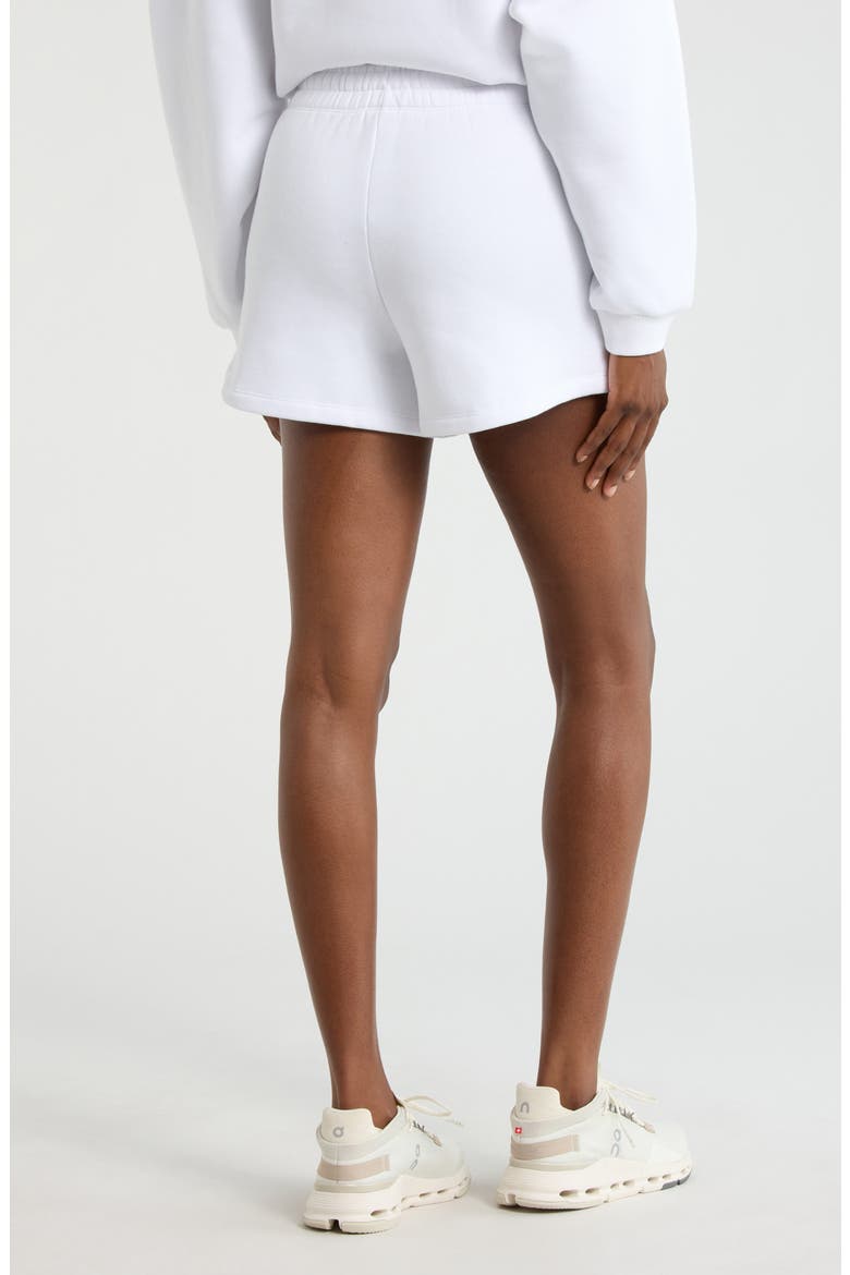 Luxe Fleece Sweat Shorts, Alternate, color, BRILLIANT WHITE