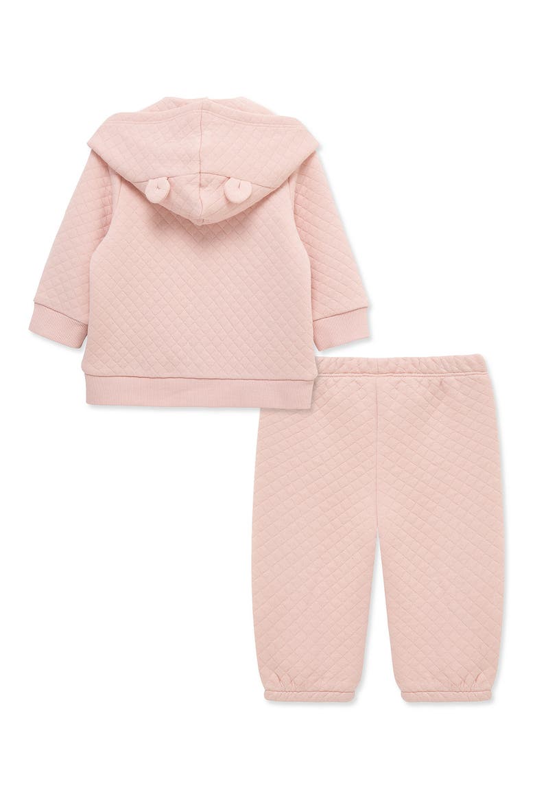 Quilted Full Zip Hoody & Sweatpants Set, Alternate, color, MEDIUM PINK