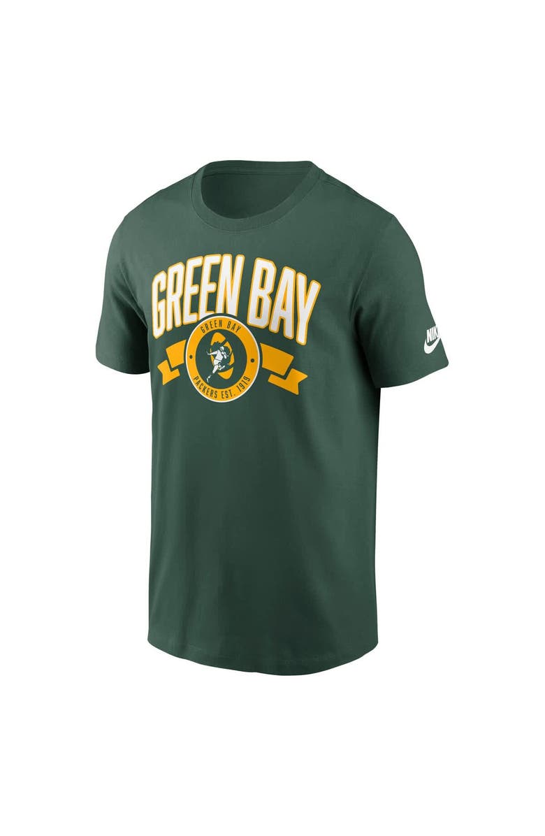 Nike Men's Nike Green Green Bay Packers Rewind Front and Back Hit Essential T-Shirt, Alternate, color, Green
