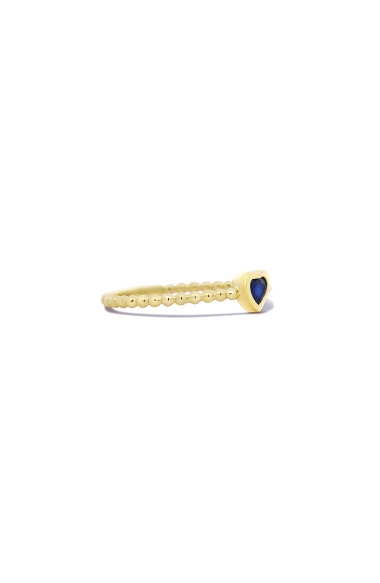 The Lovery Fine Jewelry Blue Sapphire Bezel Heart Ring, Alternate, color, Blue Sapphire