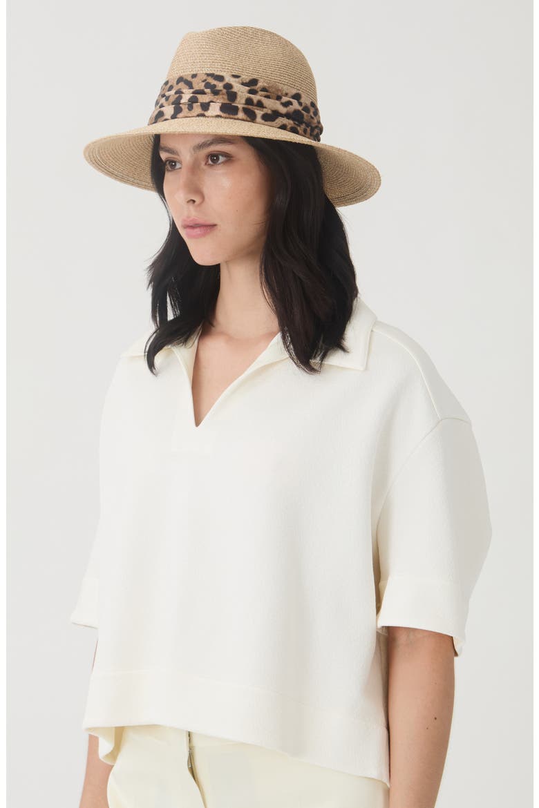 Courtney UPF 25+ Packable Straw Fedora, Alternate, color, SAND