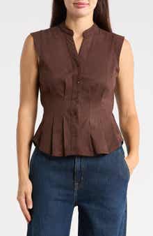 Fitted Waist Faux Suede Top