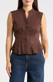Bagatelle Fitted Waist Faux Suede Top