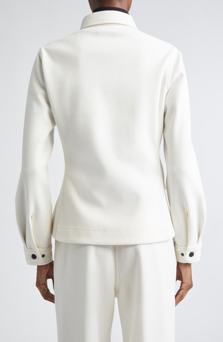 Moncler Grenoble Jersey Interlock Shirt Jacket, Alternate, color, White