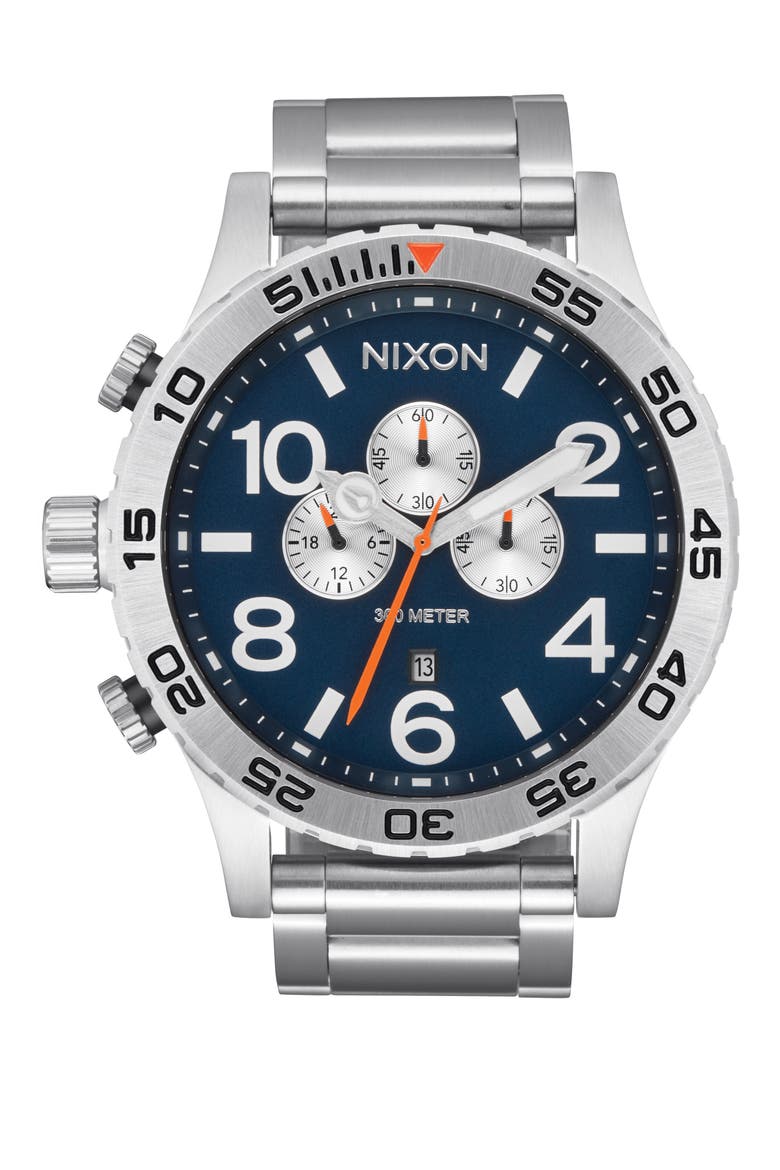 51-30 Chronograph Bracelet Watch, 51mm, Main, color, SILVER / MIDNIGHT