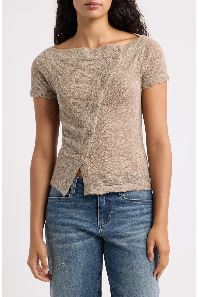 Rue Asymmetrical Button Top, Main, color, BEIGE