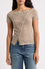 BDG Urban Outfitters Rue Asymmetrical Button Top