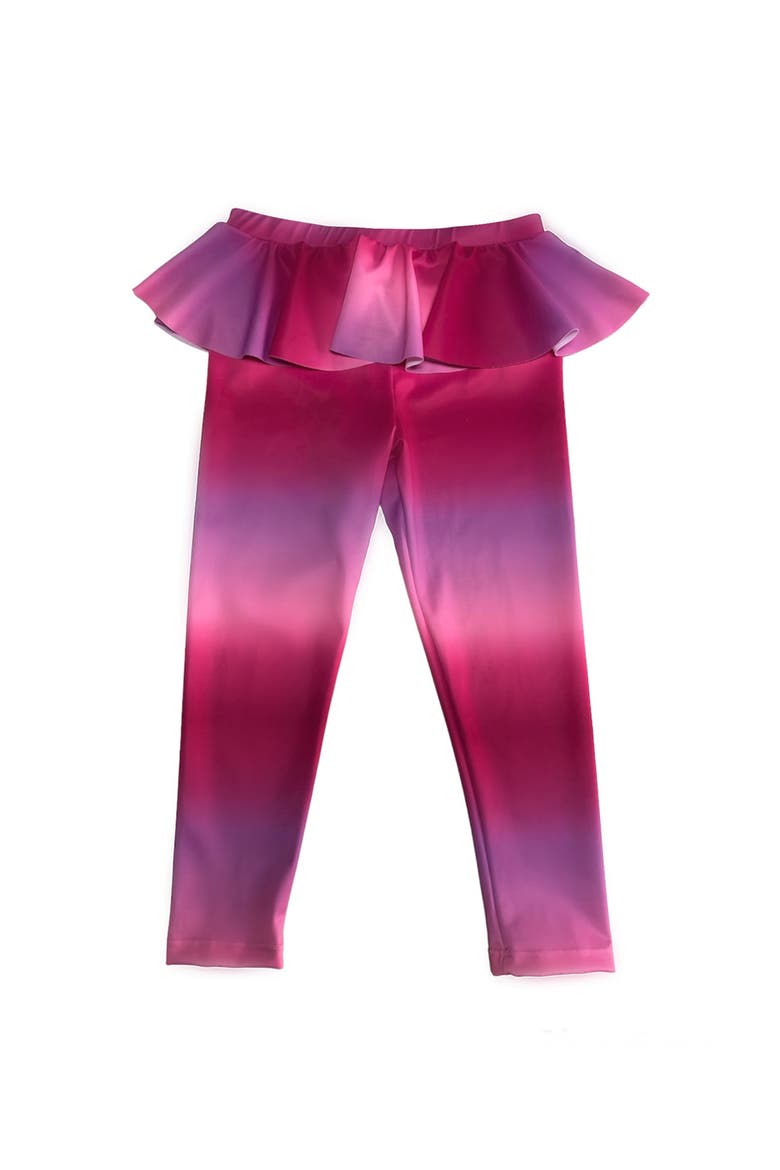 Girls' Vibrant Pink-Purple Relaxed Leggings Ruffle Detail, Main, color, Pink-Purple
