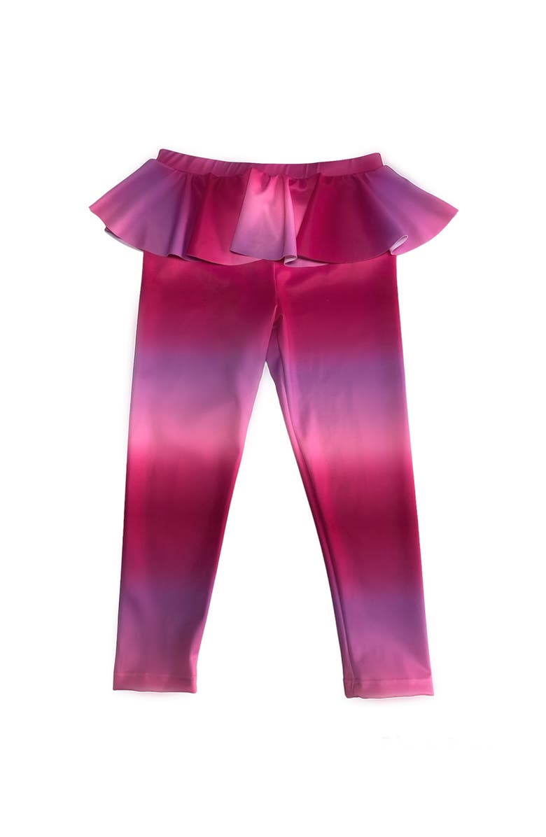 NESSI BYRD Girls' Vibrant Pink-Purple Relaxed Leggings Ruffle Detail, Main, color, Pink-Purple