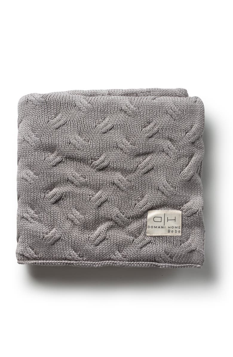 Domani Home Waves Knit Baby Blanket, Main, color, Gray