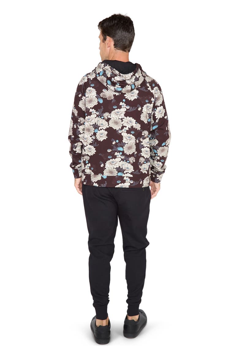 Hank Brushed Interlock Hoodie, Alternate, color, Serious Floral Black