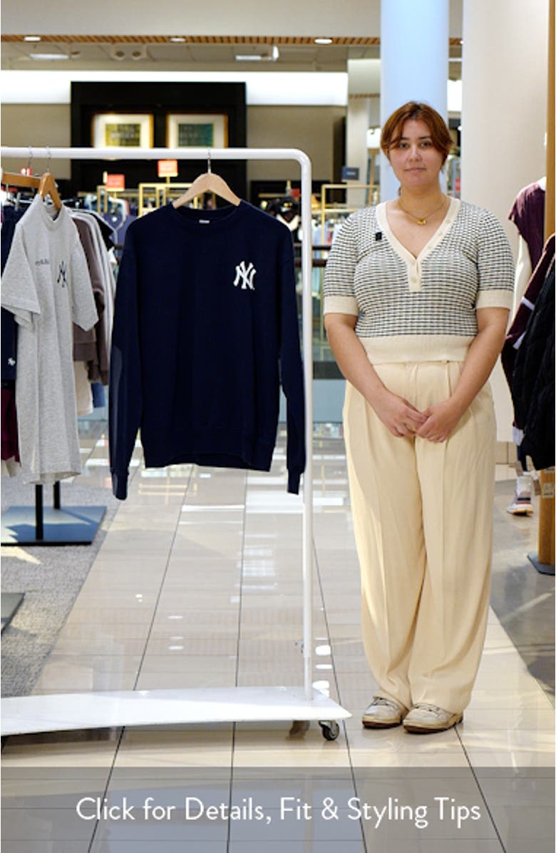 Yankees Serif Crewneck Sweatshirt, sales video thumbnail