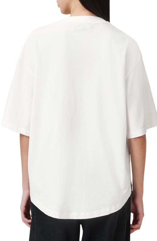 Allsaints Amelie Oversize Embellished Cotton Graphic T-shirt In Optic White