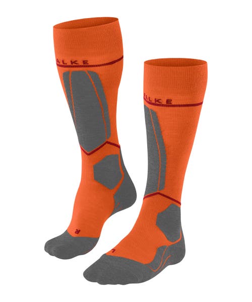 Falke Sk4 Advanced Compression Light Ski Socks In Orange