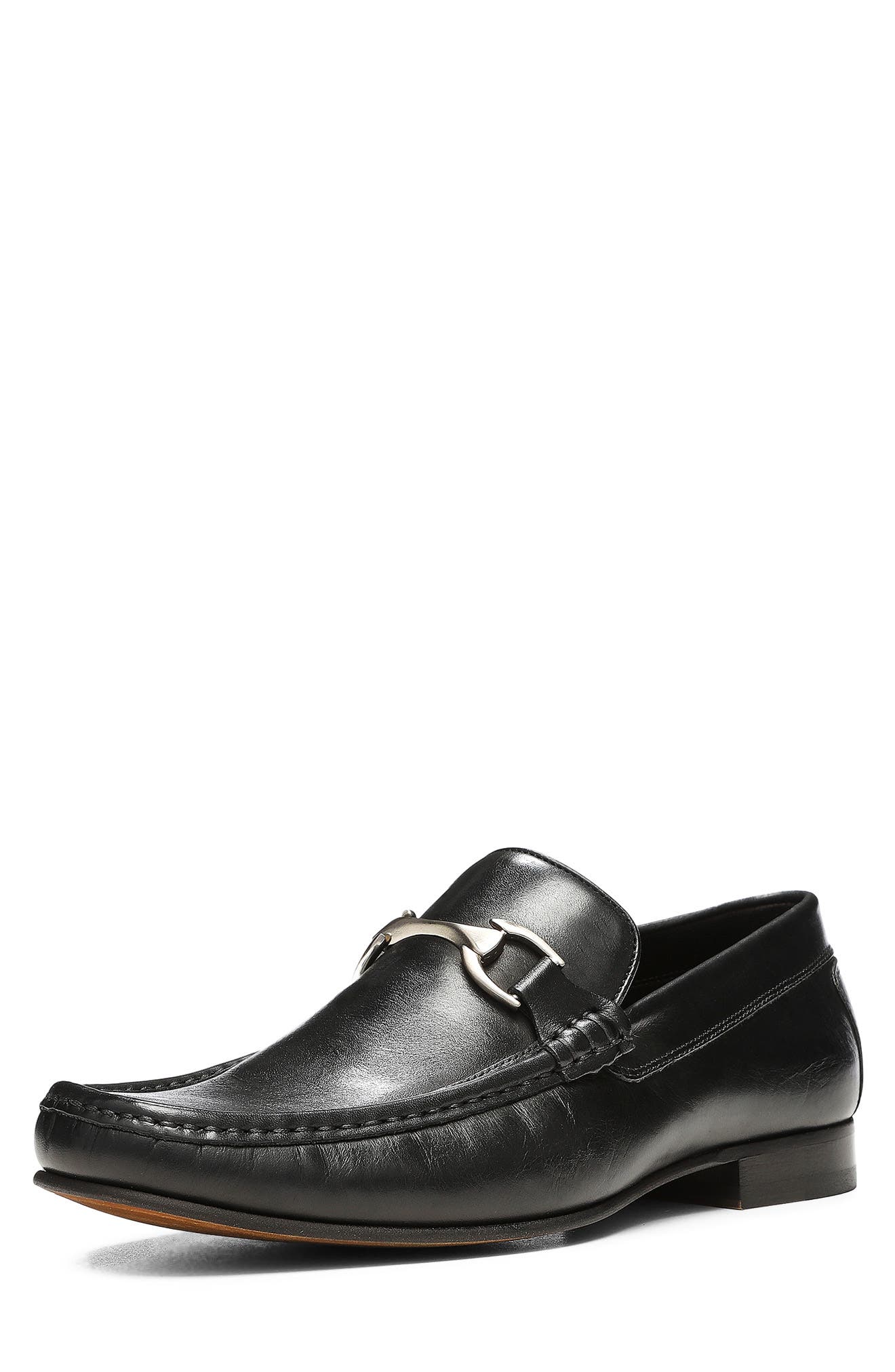 Donald Pliner Leather Bit Loafer, Alternate, color, Black