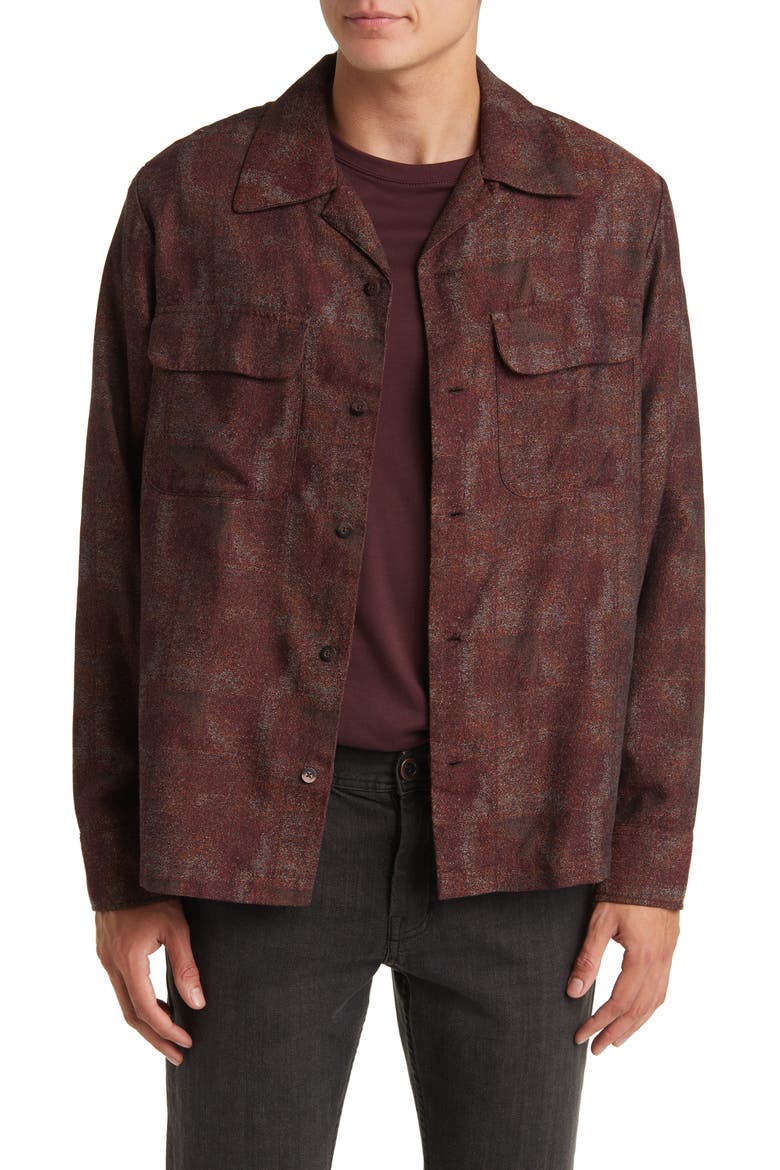 Daniel 5177 Long Sleeve Jacquard Button-Up Shirt, Main, color, WINE CHECK