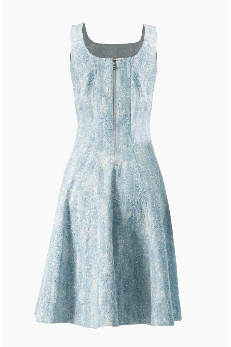 Square Neck Midi Denim Dress, Alternate, color, Blue