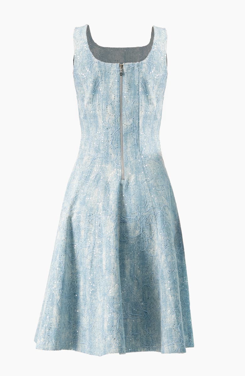 IVONNE Square Neck Midi Denim Dress, Alternate, color, Blue