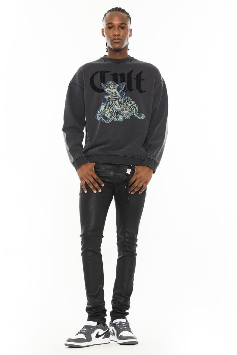 Graphic Crewneck Sweatshirt, Alternate, color, VINTAGE CHARCOAL