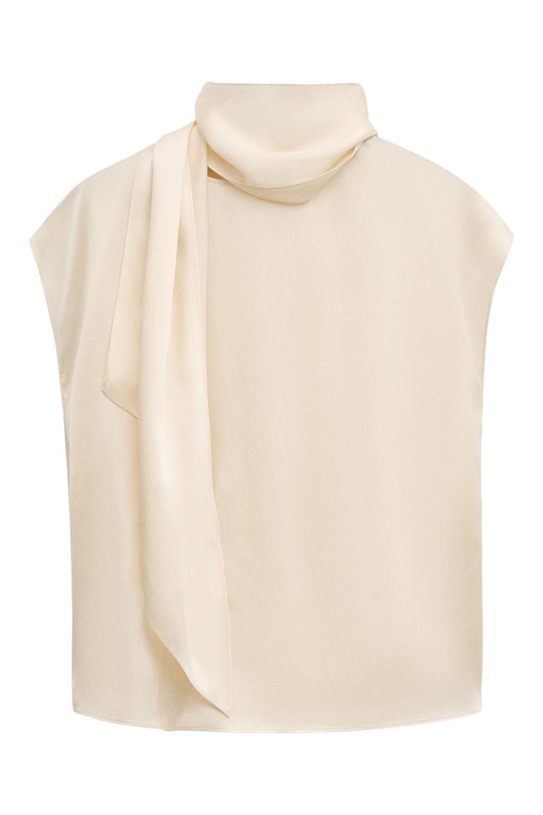 Tie Neck Silk Top, Alternate, color, ECRU