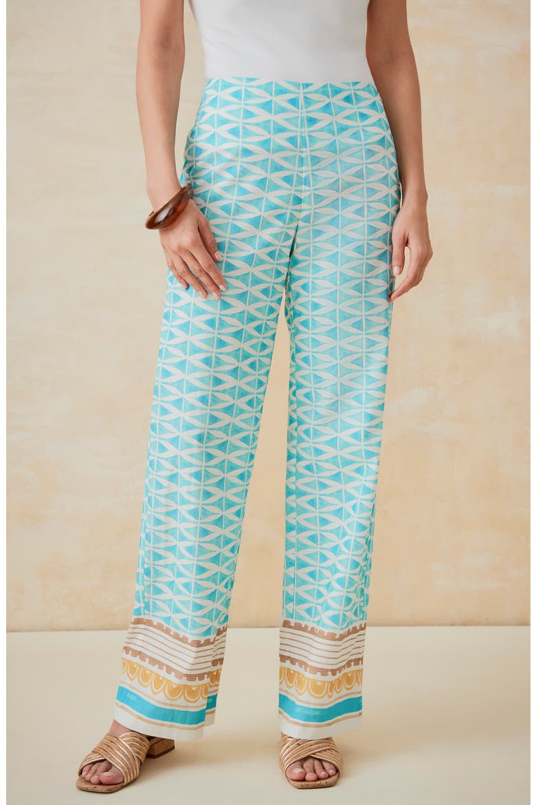 Carter Wide Leg Pants, Alternate, color, AQUA/ MULTI