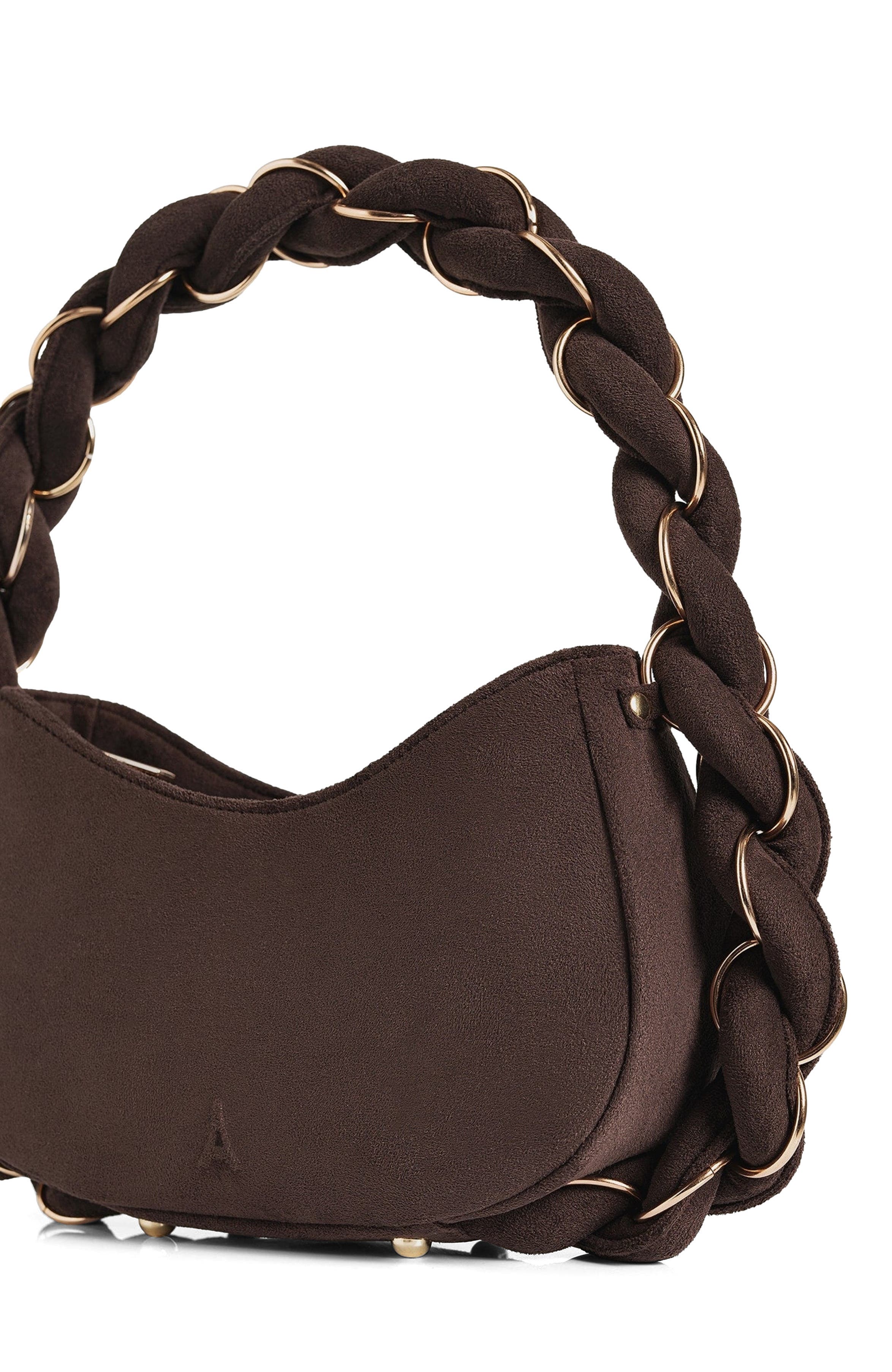 Manière De Voir Somme Suede Handbag, Alternate, color, Brown