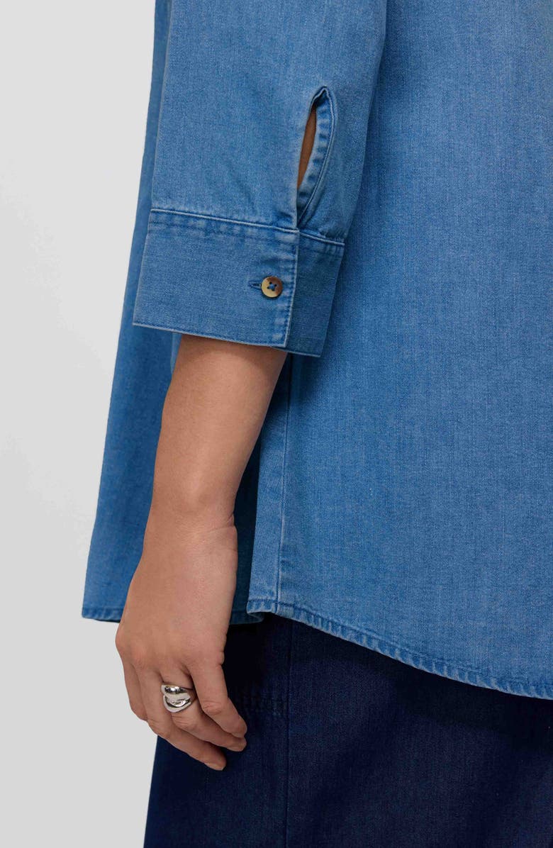 Foxcroft Cici Denim Tunic, Alternate, color, Medium Wash Blue