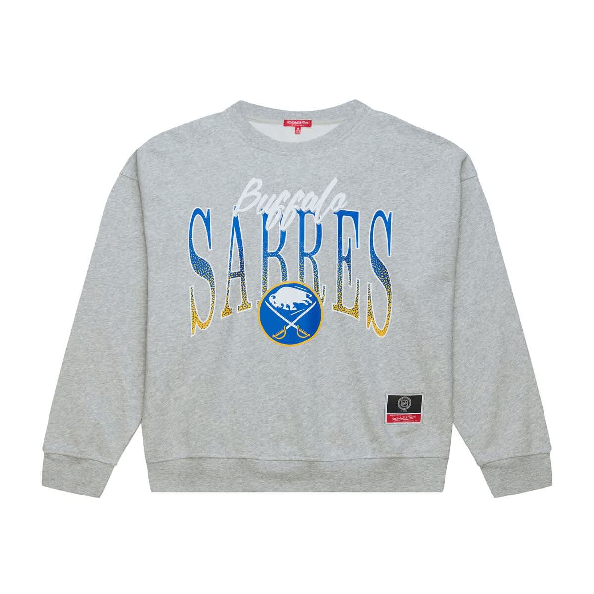 Mitchell & Ness Heather Gray Buffalo Sabres Hockey Night Sweatshirt