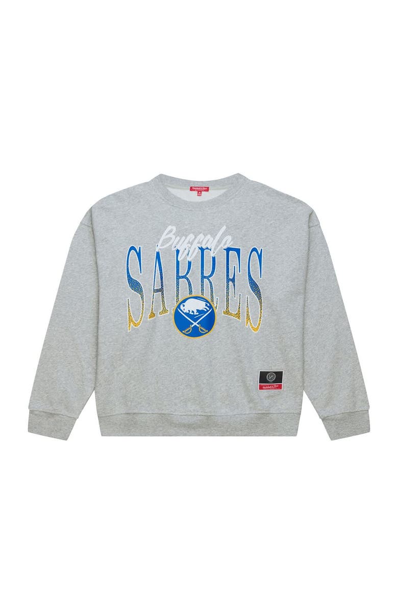 Mitchell & Ness Women's Mitchell & Ness  Heather Gray Buffalo Sabres Hockey Night Sweatshirt, Main, color, Heather Gray