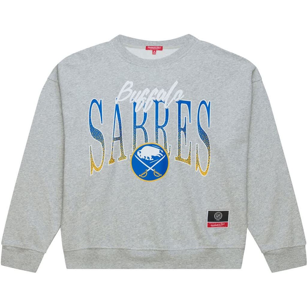 Mitchell & Ness Heather Gray Buffalo Sabres Hockey Night Sweatshirt